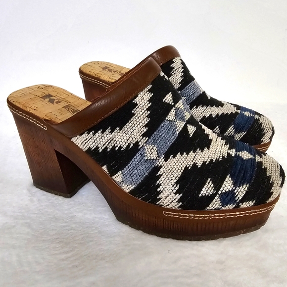 KorkEase Shoes Korks By Korkease Lori Western Boho Blue Aztec